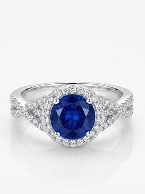 Blue Sapphire Gemstone ring, size 7, 925 Sterling Silver Charmed Aroma